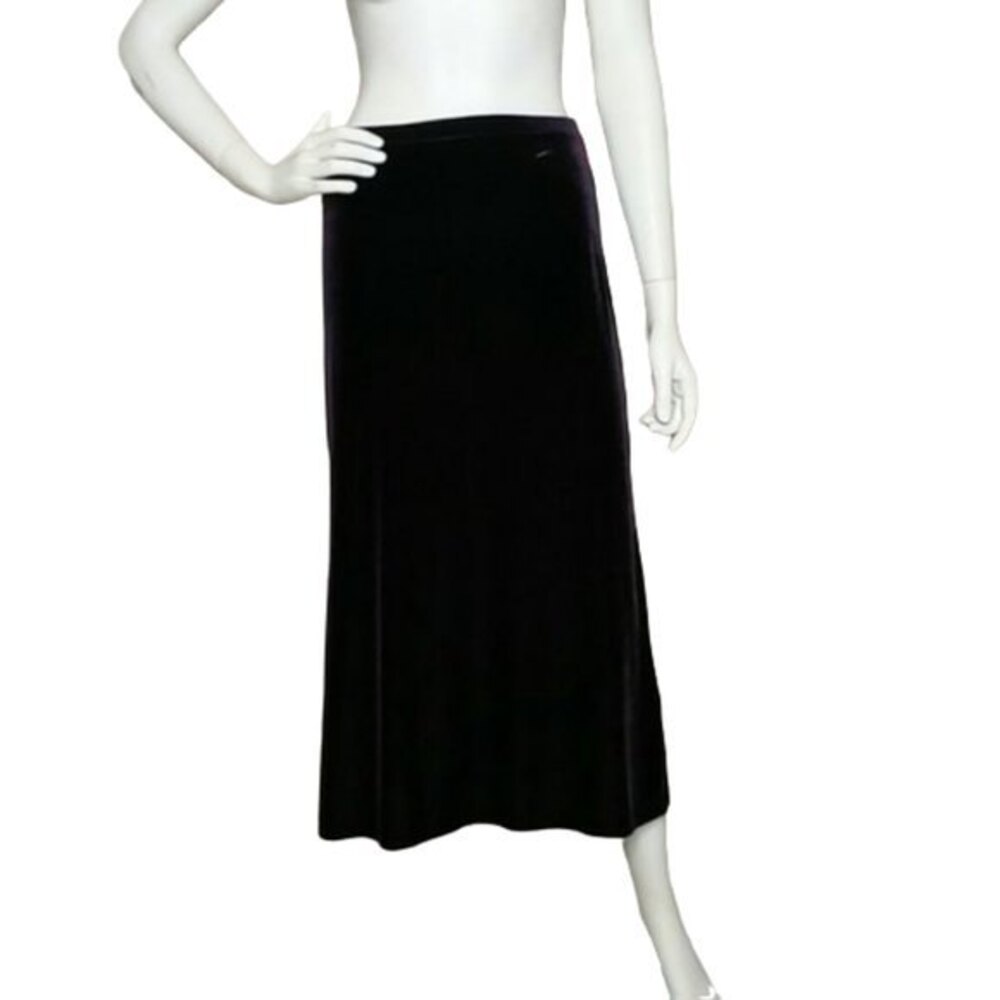 Kathie Lee Collection Purple Velour Long Skirt L